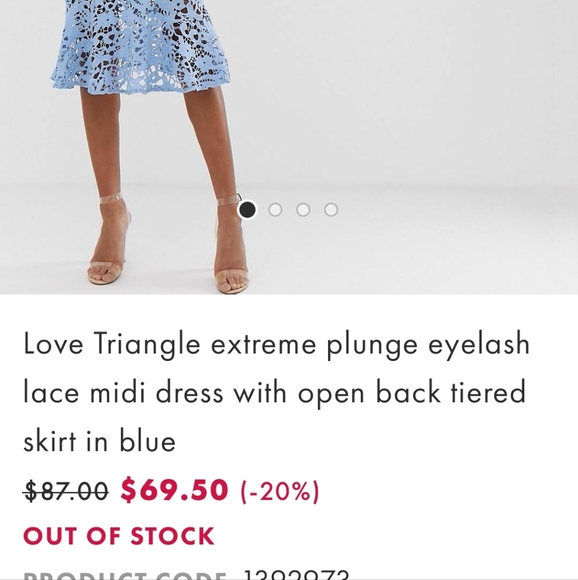 ISO blue lace love triangle dress sold by ASOS - Picture 3 of 3